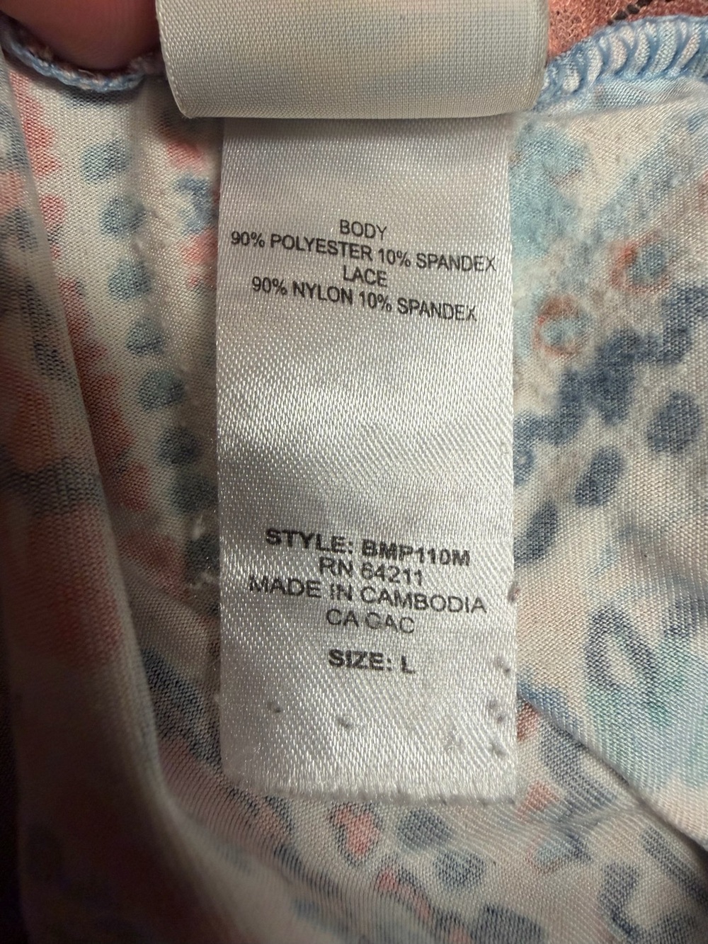 In Bloom by Jonquil Dakota Paisley Lace Racerback Lounge Tank L Blue Coral Boho - Picture 7 of 8